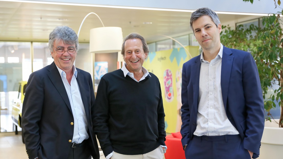Patrick Aebischer, Daniel Borel and Marcel Salathé © 2016 EPFL / Murielle Gerber
