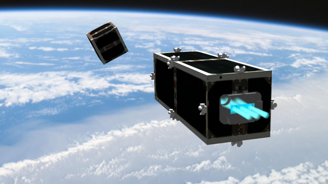 CleanSpace One aura pour mission de "désorbiter" un CubeSat. © EPFL