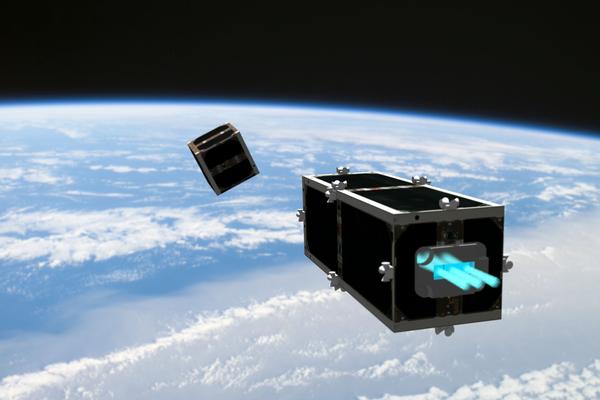 CleanSpace One is chasing its target, one of the CubeSats launched by Switzerland in 2009 (Swisscube-1) or 2010 (TIsat-1)