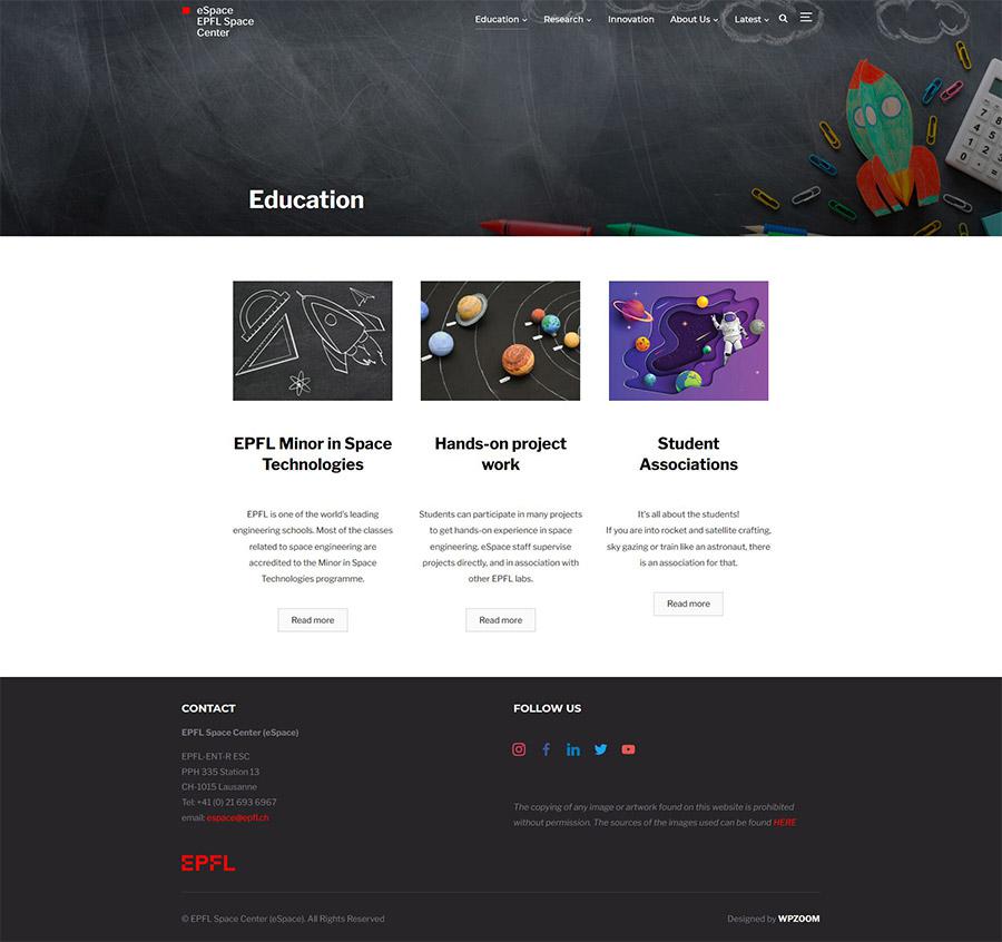 eSpace website education page