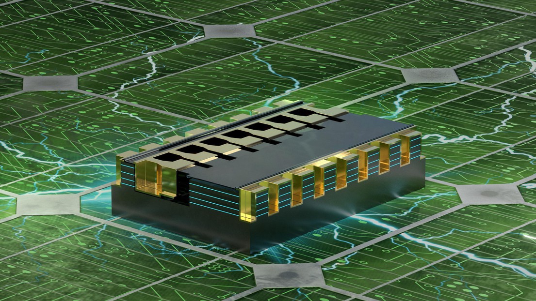 Le transistor développé par les chercheurs de l'EPFL transistor réduit drastiquement les pertes à haute puissance © 2021 EPFL