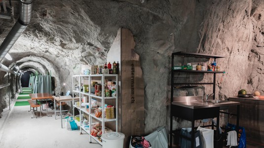 La base spatiale, dans un des tunnels sous le Grimsel © Jamani Caillet / 2021 EPFL
