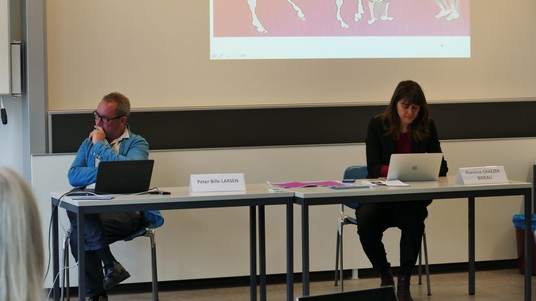 Organizers Peter Bille Larsen, left, and Florence Graezer Bideau, right © Virginie Martin/EPFL CDH