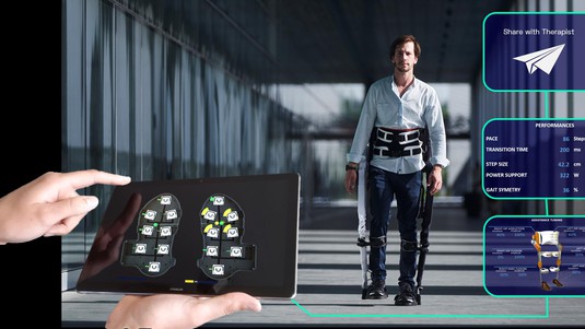 Exoskeleton and connected to a digital platform © 2021 EPFL
