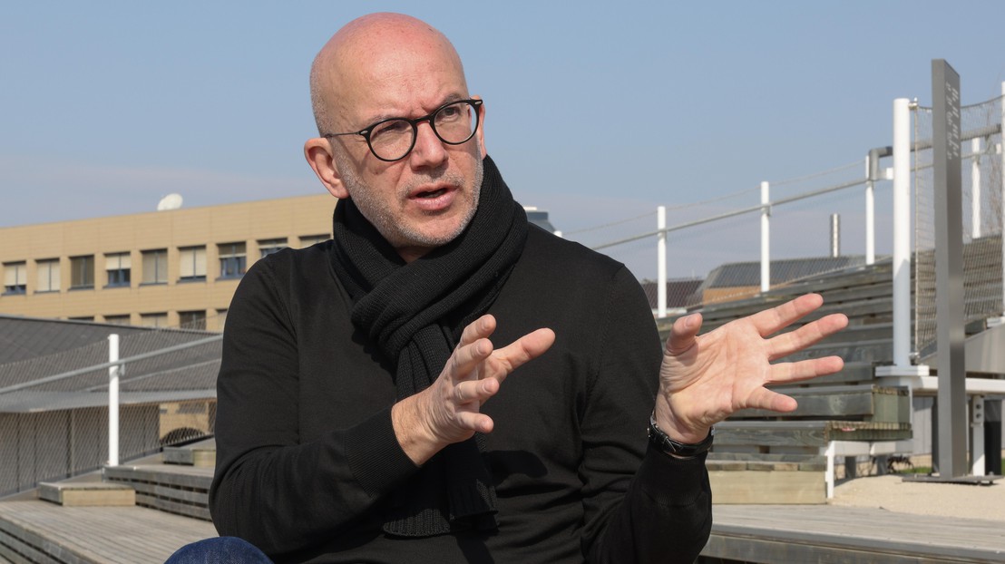 Yves Daccord en interview à l'EPFL le 21 mars 2022. © EPFL / Murielle Gerber