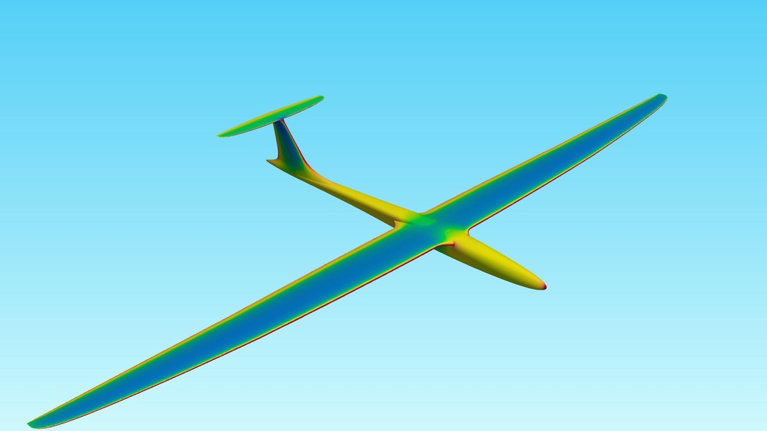 Digital glider image with colors standing for pressure values © CV Lab / EPFL 2022