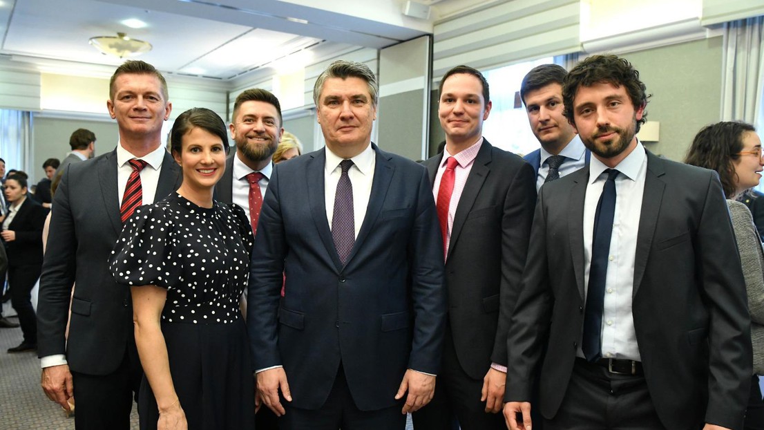 Igor Tomic (right end) during the meeting event with the Croatian President Zoran Milanović in Geneva  © 2022 EESD EPFL