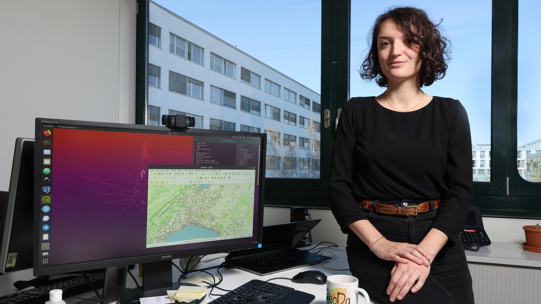 Anaïs Ladoy, doctorante au Laboratoire de systèmes d’information géographique (LASIG). © Alain Herzog/EPFL