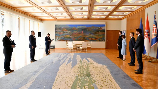 Prof. Katrin Beyer and Igor Tomic during the meeting with the Croatian President, © 2022 EESD EPFL