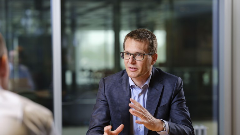 Christoph Aeschlimann, diplômé EPFL en Informatique, a été nommé cette année Directeur Général de Swisscom. © Keystone / Christian Beutler