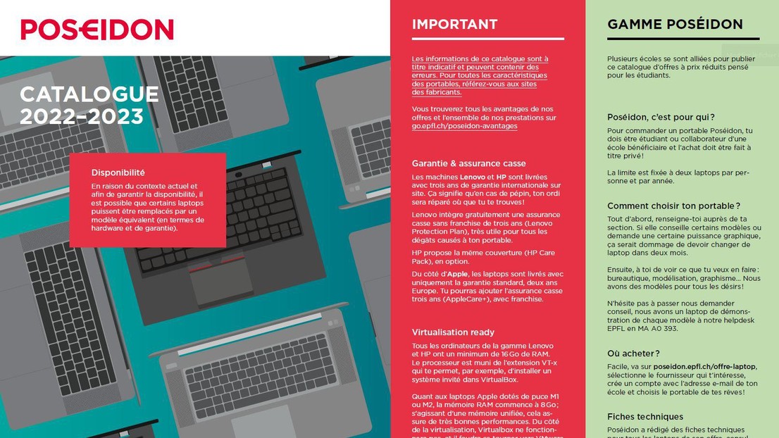 The 2022 Poseidon's catalog has been published EPFL