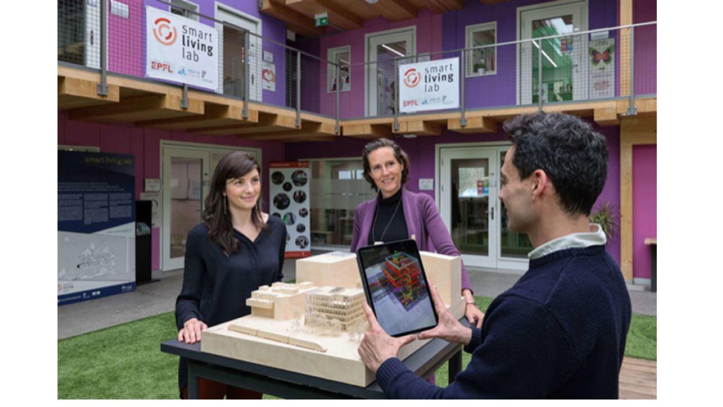 Luisa Pastore, Marilyne Andersen, Sergi Aguacil Moreno, Head of the Building2050. ©A.Herzog/EPFL