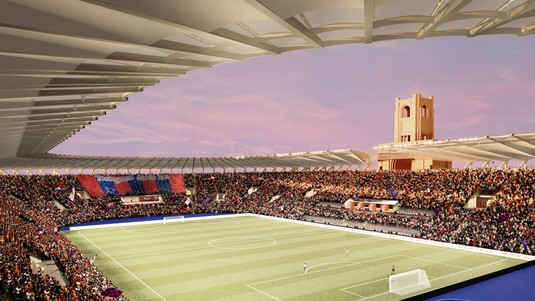 Rénovation du Stade Renato Dall’Ara de Bologne, vue tribune © 2022 Alexandre Gameiro et Pierluigi Surano
