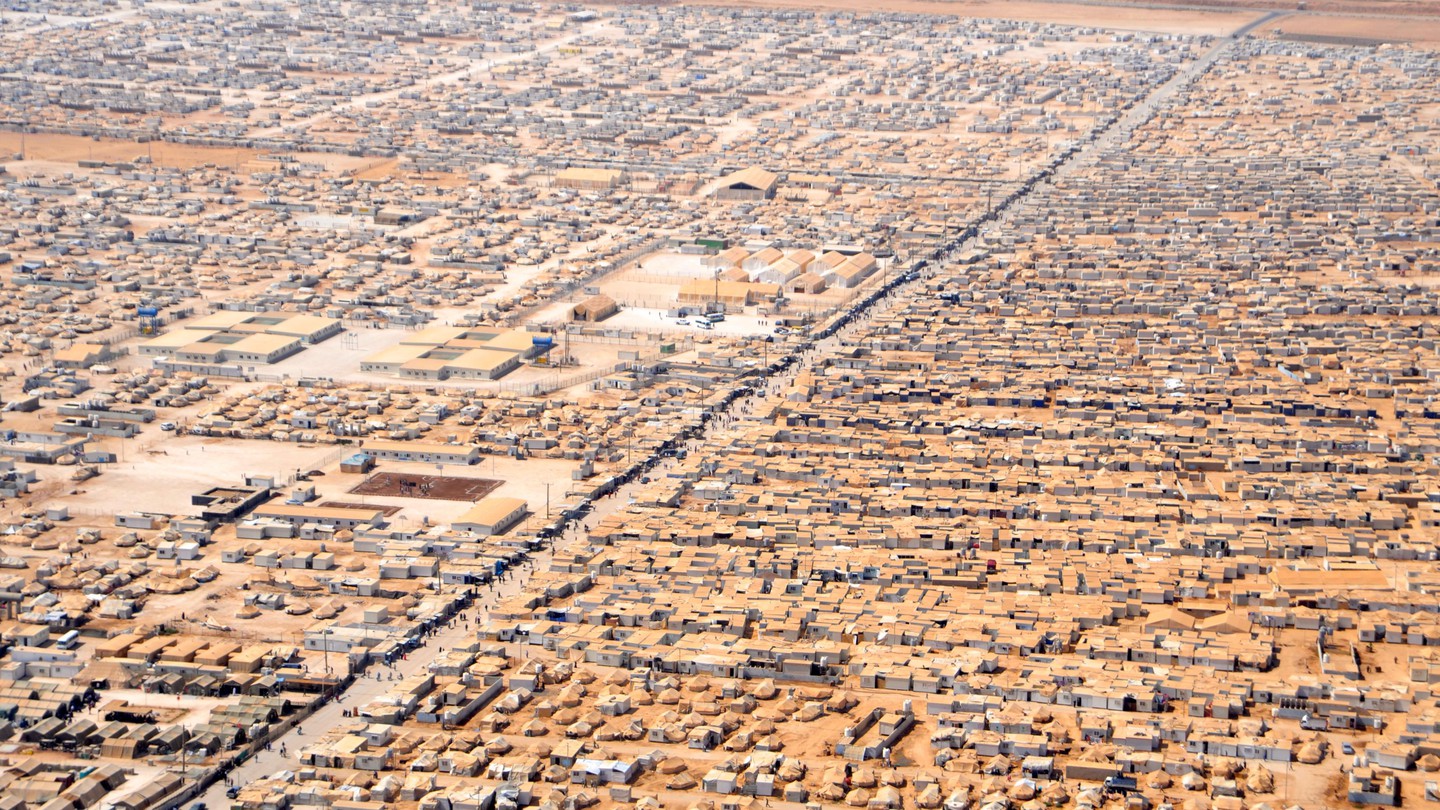 An Aerial View of the Za'atri Refugee Camp (Wikimedia Commons)
