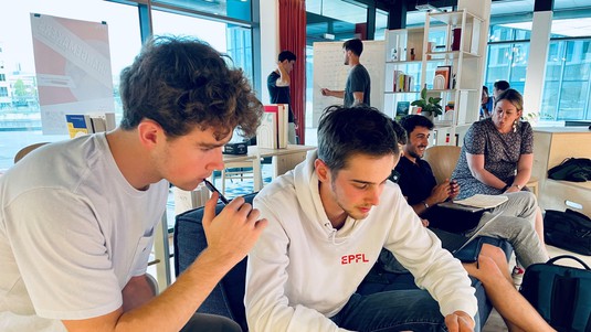 student entrepreneurs at The Station working on their startup projects © Aurelie Schick
