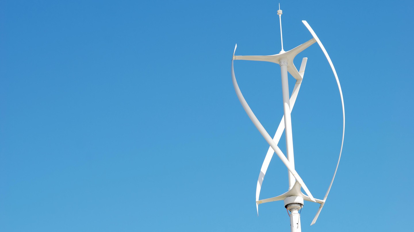 An example of a vertical-axis wind turbine (VAWT) © iStock