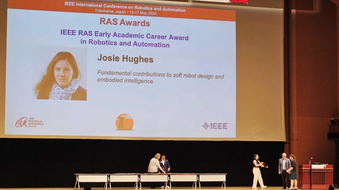 Josie Hughes, at right, receiving her award on May 16 © Josie Hughes