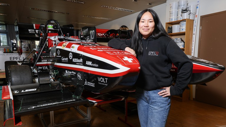 “This year, we’ve optimized the car for reliability", Jade Gibouin, CEO of the EPFL Racing Team. © Alain Herzog 2024 EPFL