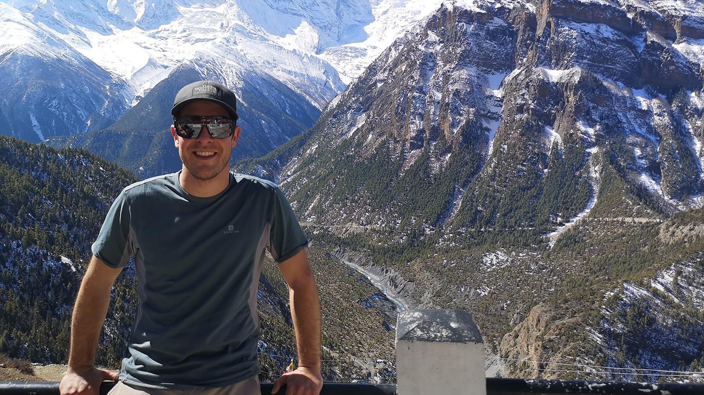 Martin Seydoux pictured hiking the Annapurna circuit after attending a conference in Nepal. © Martin Seydoux