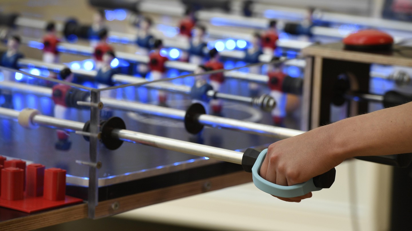 A modified table soccer for children with cerebral palsy. © 2024 EPFL / Hillary Sanctuary