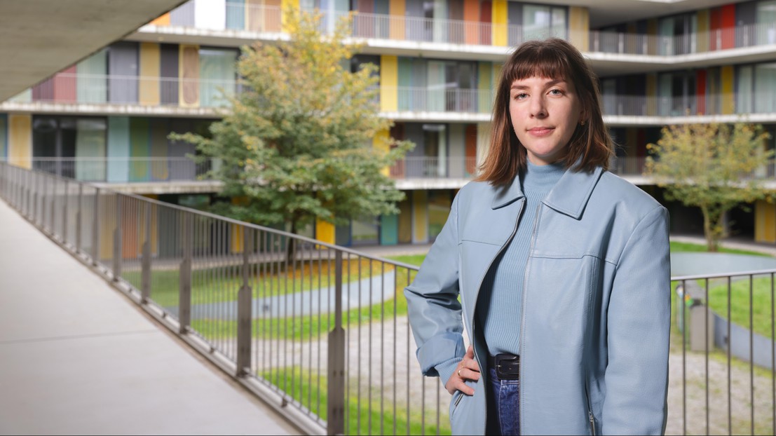 Fiona del Puppo, dans une résidence estudiantine près de l'EPFL. © 2024 EPFL/Alain Herzog - CC-BY-SA 4.0