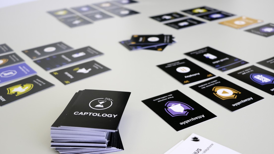 Captology, a pedagogical card game developed by Sonia Agrebi and Yann Secq © 2025 EPFL/Julie Clerget Captology, a pedagogical card game developed by Sonia Agrebi and Yann Secq © 2025 EPFL/Julie Clerget