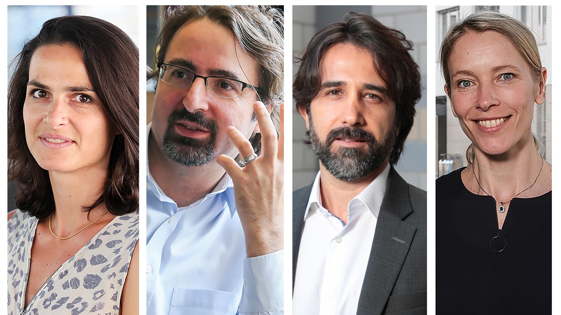 The ERC Advanced Grant 2024 recipients from the School of Engineering: Camille-Sophie Brès, Francesco Stellacci, Elison Matioli and Kirsten Moselund. EPFL 2025 CC BY SA 4.0