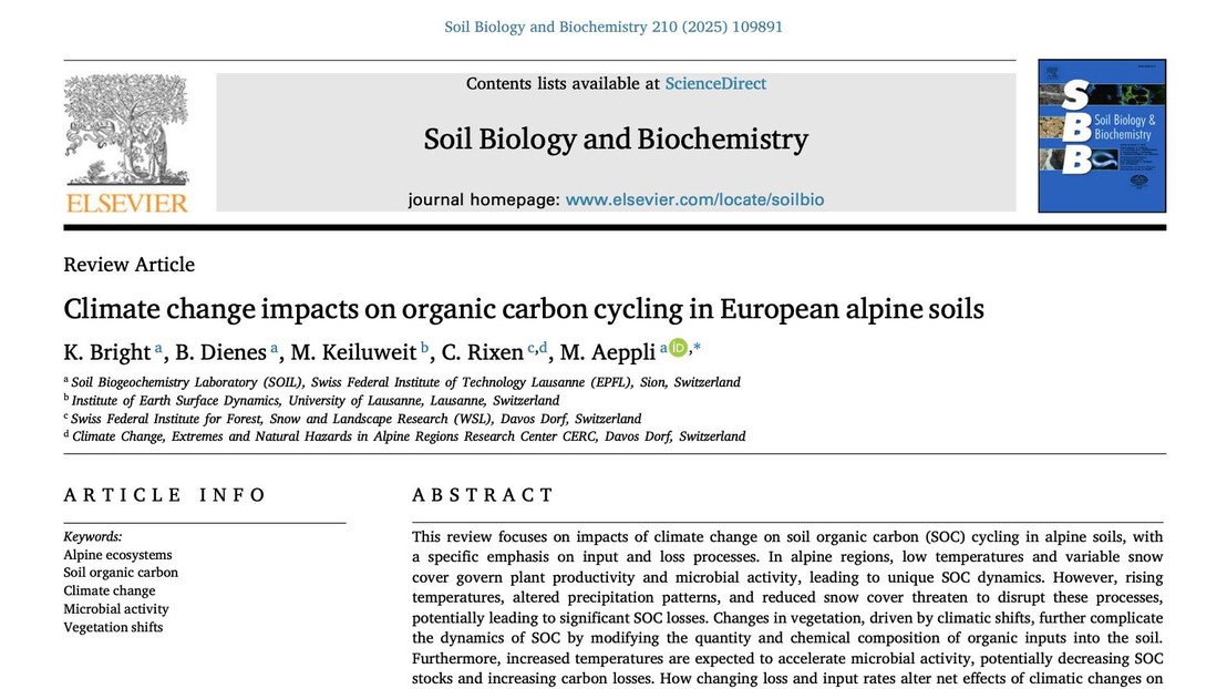 Climate change impacts on organic carbon cycling in European alpine soils