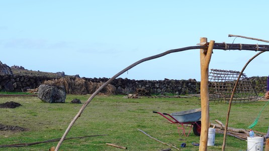 Reconstruction of a Hare Paenga on Easter Island. 2025 EPFL/Chloé Joly-Pottuz - CC-BY-SA 4.0