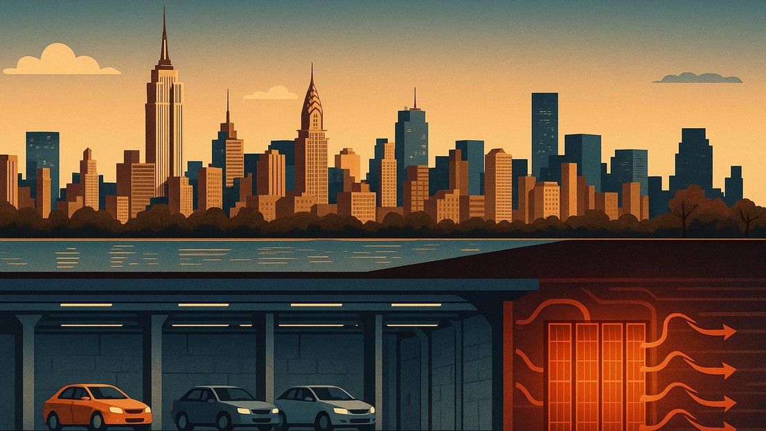 Enerdrape panels in underground carpark I © 2025 EPFL