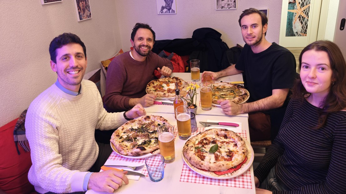 From right to left: Louise Cayroche, Antonio Magherini, Mirko Musa and Clemente Gotelli © 2025 EPFL
