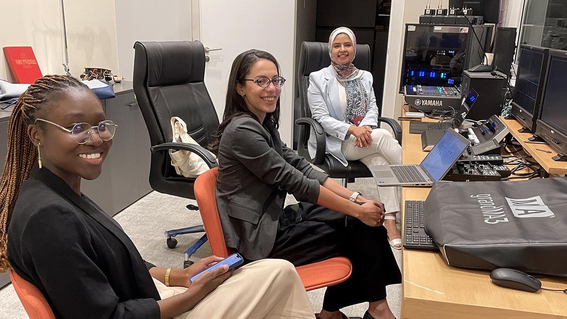 Meryem alongside Shimaa Heikal (right) and Abla Grace Leaticia Kouassi (left) © 2026 EPFL