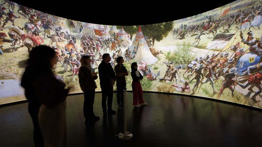 The Terapixel Panorama of the Battle of Murten, Installation View at the Bernisches Historisches Museum © 2026 EPFL / eM+ Laboratory - CC-BY-SA 4.0