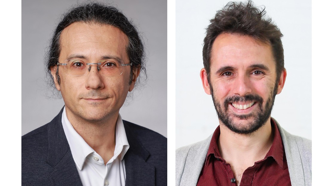 Les professeurs Volkan Cevher et Bruno Correia. 2026 EPFL CC BY SA