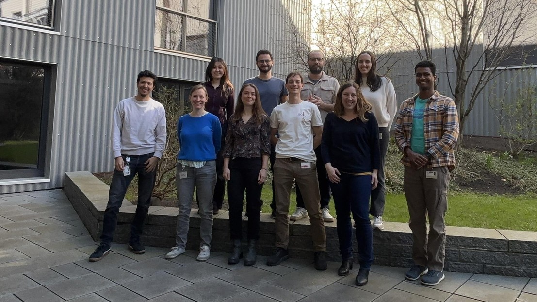 Welcoming Elisa to ALPOLE: From left to right: Orly, Meret, Xinru, Elisa, Dylan, Bence, Filippo, Géraldine, Clara, and Vineeth. © 2026 V. Pothanamkandathil