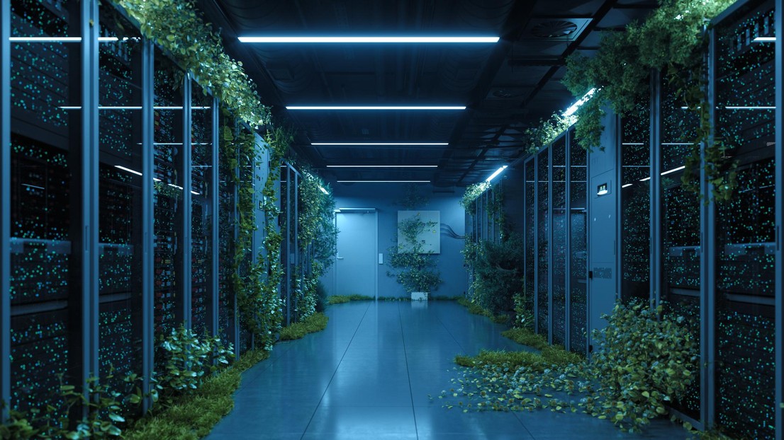 A futuristic data facility illustrating the need for eco-friendly solutions in the tech industry © iStock