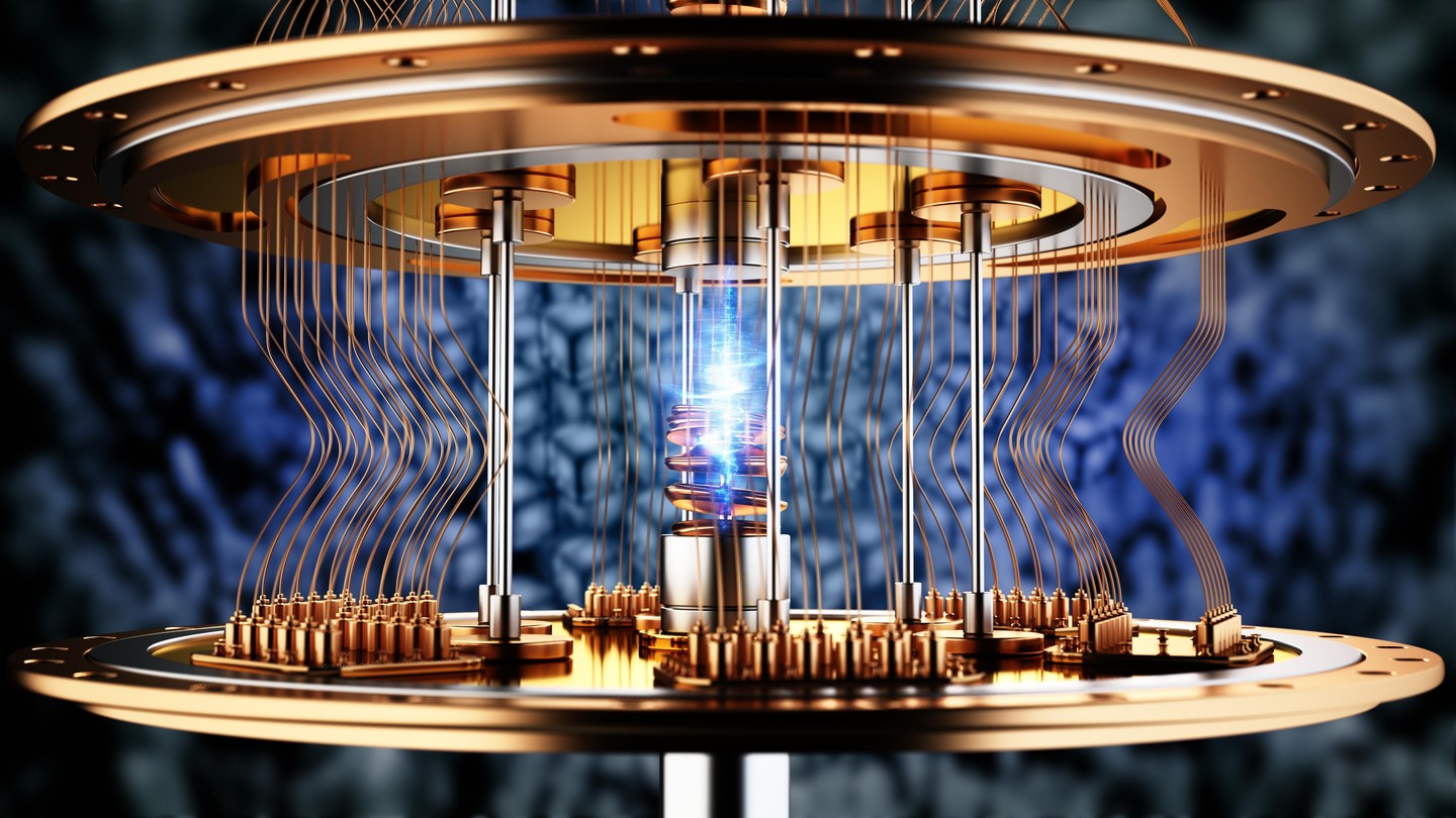 3D illustration of a working quantum computer. © iStock