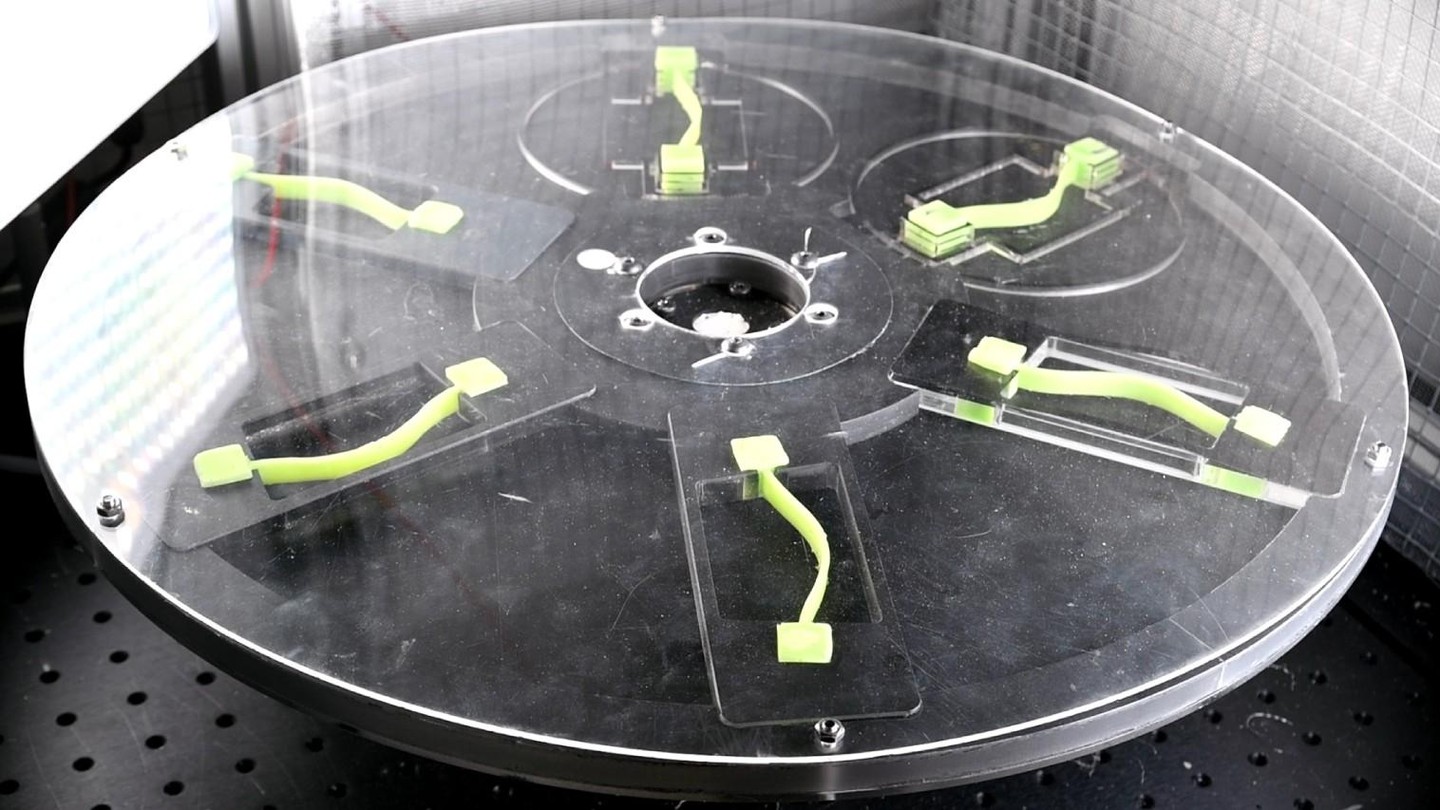 Demonstration of dynamic driving on a rotating platform. 2026 fleXLab EPFL CC BY SA