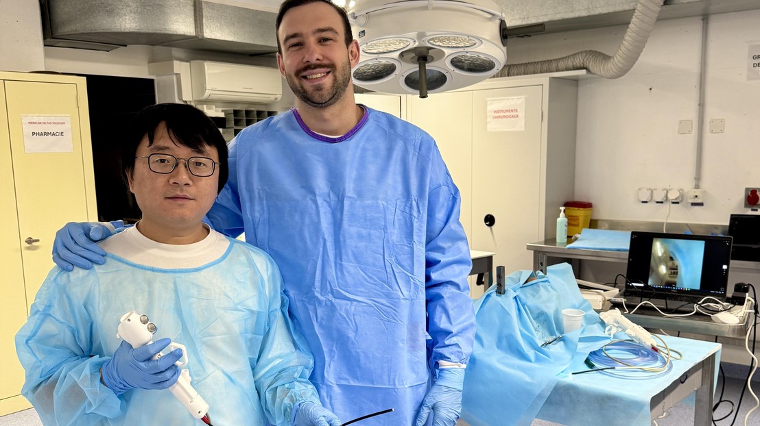 Yi Sun, CTO, and Yegor Piskarev, CEO of the start-up © Dexterous Endoscopes