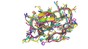 A simulated protein backbone (yellow) augmented with AI-generated snapshots. LPCS LTS2 EPFL CC BY SA