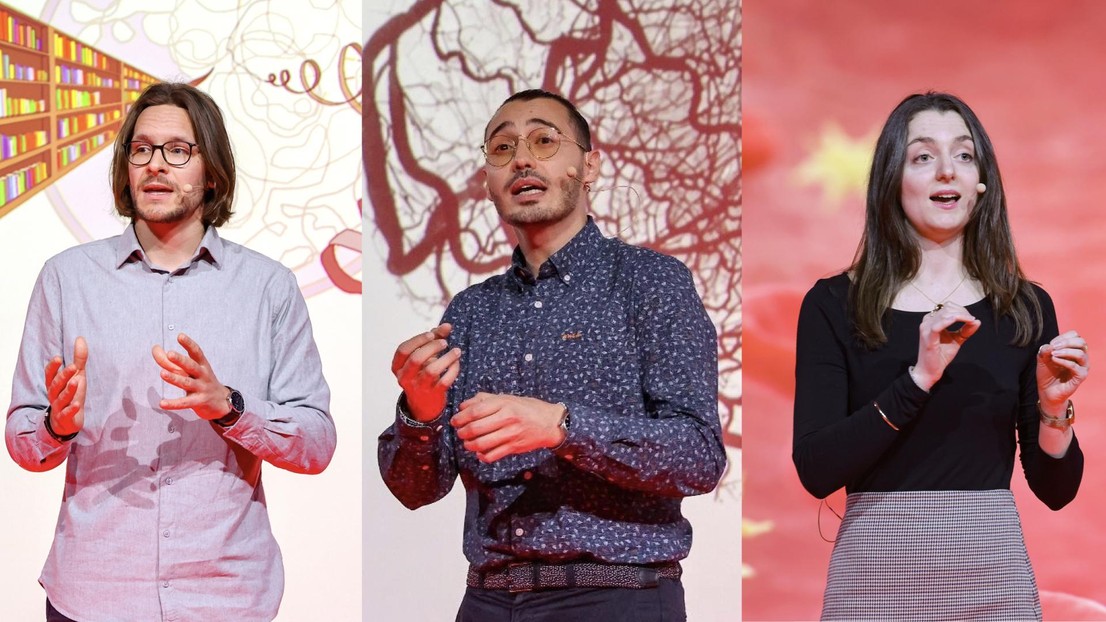 Three EPFL PhDs: Antoni Gralak, Mehdi Ali Gadiri and Camille Lambert, will take part in the swiss final © 2026 Alain Herzog/EPFL CC BY SA