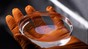 Human ear model printed in a gelatin-based resin using holographic VAM. 2026 LAPD EPFL CC BY SA