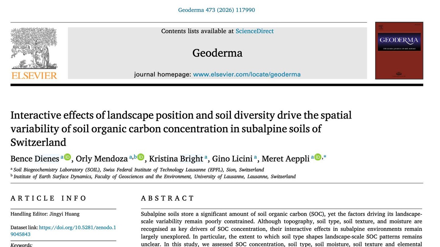 Bence's work is published in Geoderma.