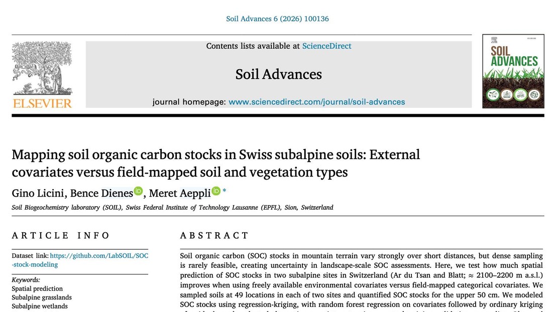 Gino's work is published in Soil Advances.