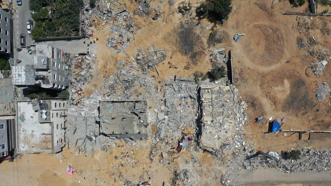 Vue aérienne d'une zone de conflit dans la bande de Gaza. ©iStock