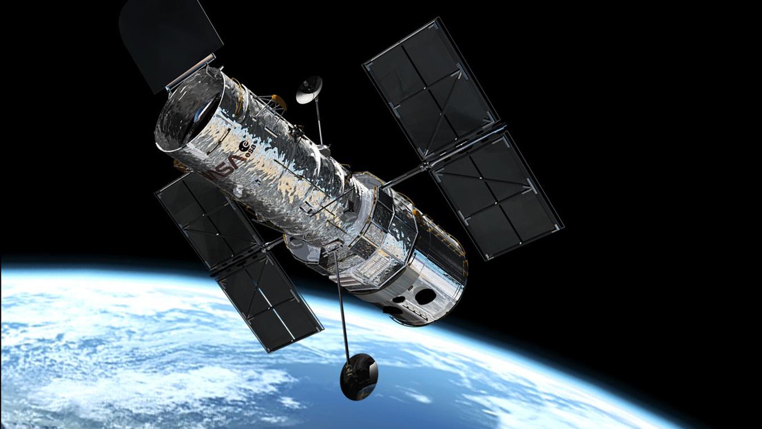 Le télescope Hubble, 600 kilomètres au-dessus de la Terre © ESA