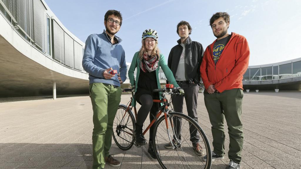 Yoann Lapijover, Chloe Dickson, Micha Burger et Benjamin Bonnal © 2015 EPFL / Alain Herzog