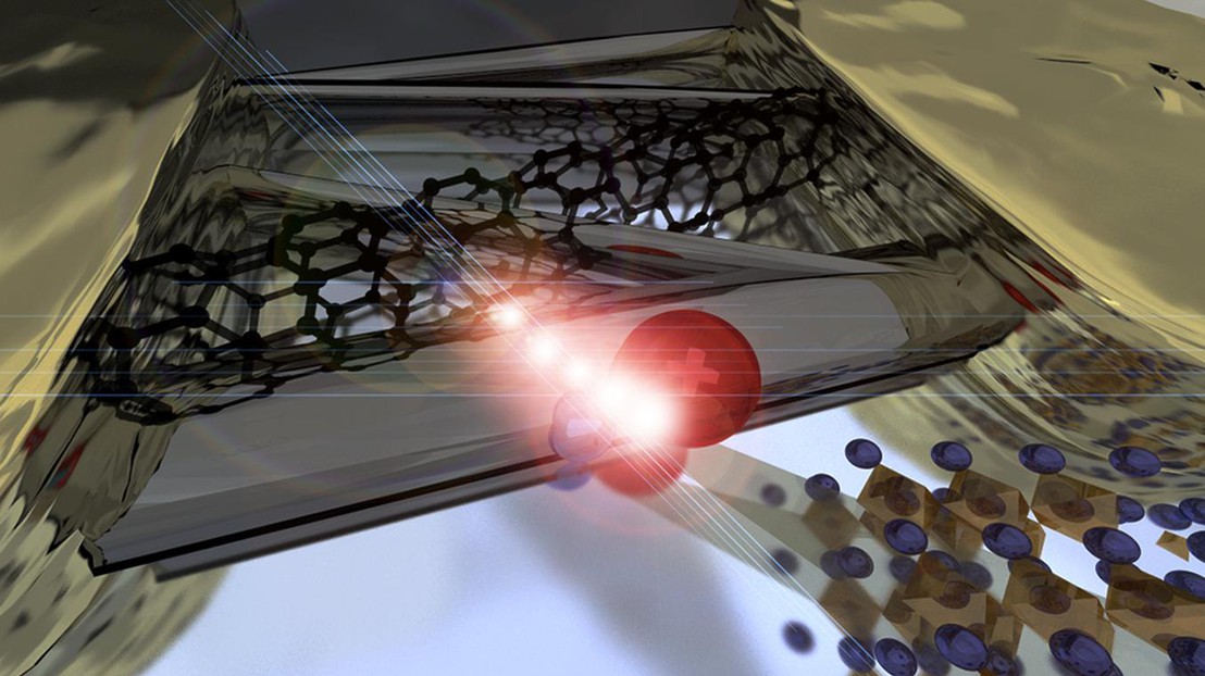 Illustration of the perovskite-enhanced photodetector © E. Horváth (EPFL)