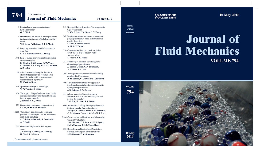 journal of fluid mechanics cover letter