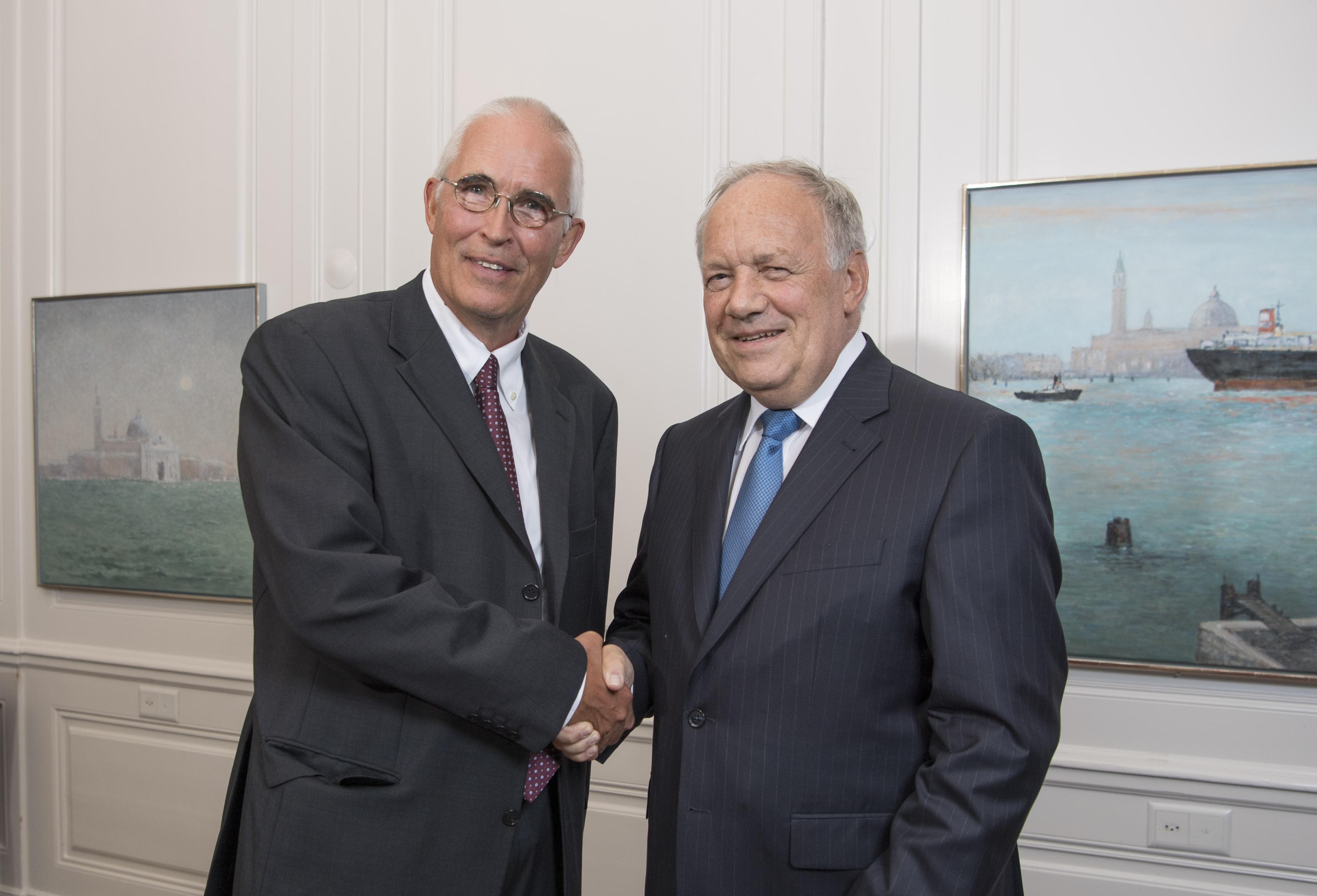 Johan Auwerx and Johann Schneider-Ammann, on Sept. 27th, 2016 © Béatrice Devènes